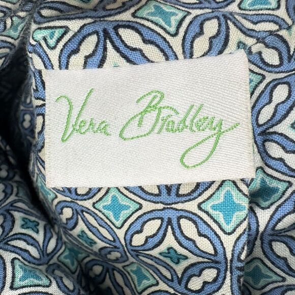 Vera Bradley Backpack Retired Mod Floral Blue Pattern Quilted Cotton Drawstring - Picture 13 of 13